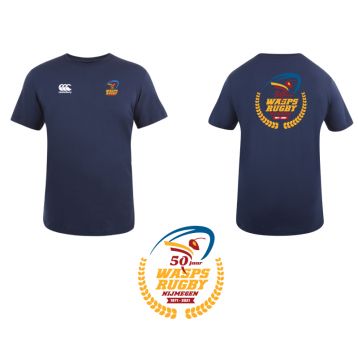 Wasps 50 Years Junior Unisex Club Tee Navy