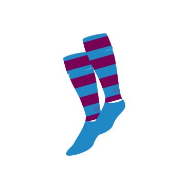 LSRG Unisex Club Socks Hooped Sky/Maroon