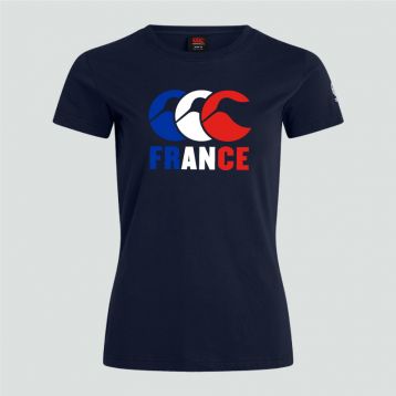 T-shirt France femme bleu marine