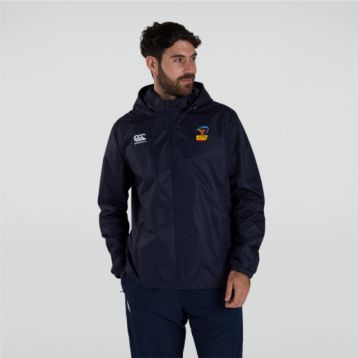 Wasps Mens Club Full Zip Rain Jacket Navy