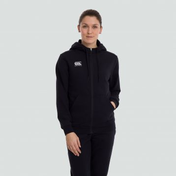 Womens Zip Thru Fleece Hoody zwart