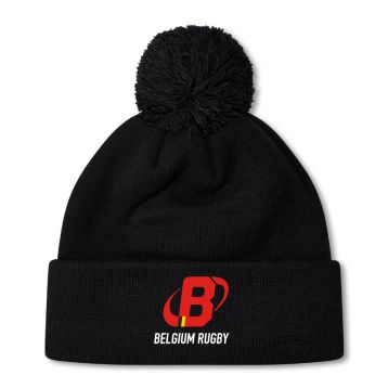 Belgium Rugby Bobble Hat Black